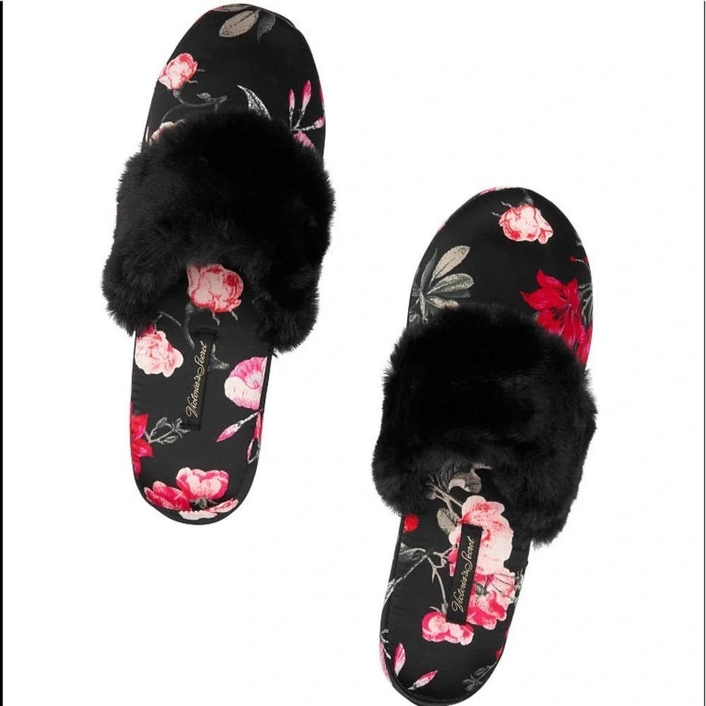 VICTORIA'S SECRET Signature Satin Slipper Floral - Picture 2 of 2